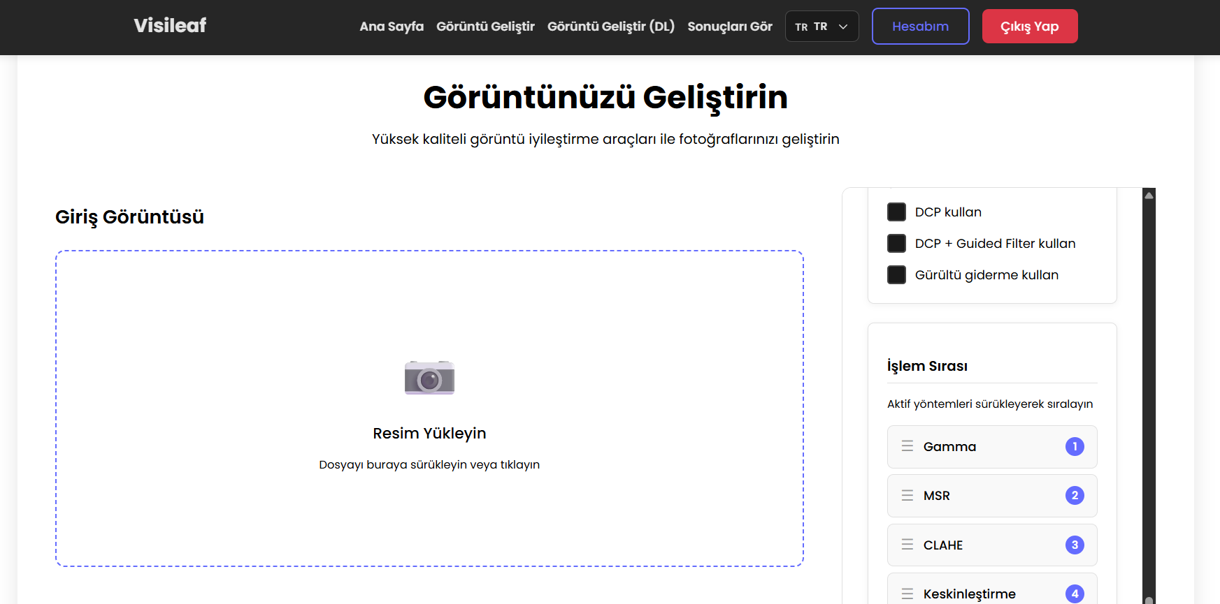 Visileaf - Karanlık Görüntü İşleme Uygulaması
